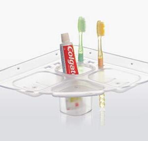 5 in One Toothpaste, Toothbrush and Double Soap Dish Holder